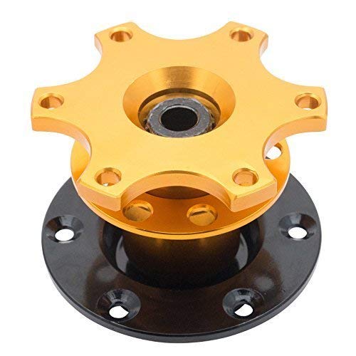 TOTMOX Auto Lenkradnabe - Universal 6-Loch Quick Release Snap Off Lenkradnabe Adapter Race/Rally/Motorsport (Gold) von TOTMOX