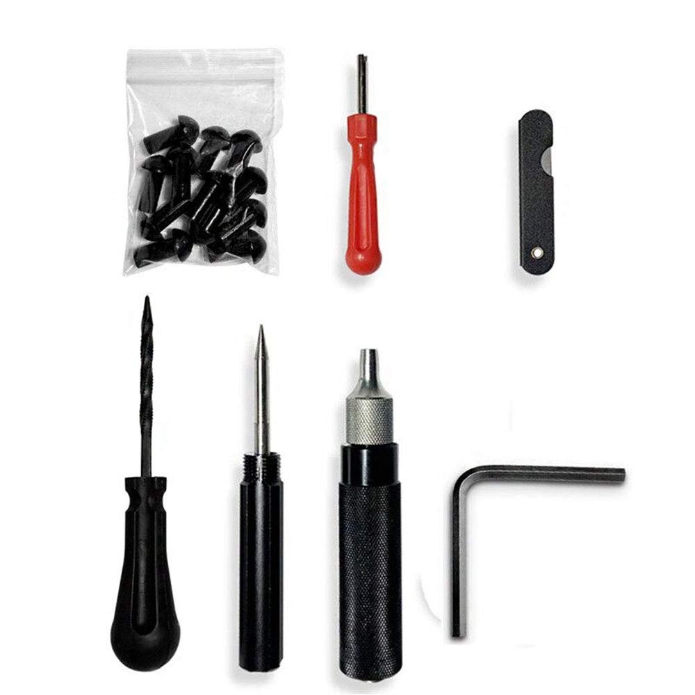 TOTMOX Auto-Motorrad-Reifen-Reparatur-Werkzeug-Kit Reifen-Rad-Pilz-Reparatur-Kit Stecker-Sonden-Düse 7-teiliges Set von TOTMOX