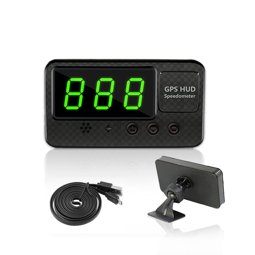TOTMOX Auto Universal GPS Tachometer HUD Head Up Display, GPS Geschwindigkeitsüberwachung Übergeschwindigkeitsalarm Kilometerzähler Geschwindigkeitsanzeige mit Übergeschwindigkeitsalarm, Schwarz von TOTMOX