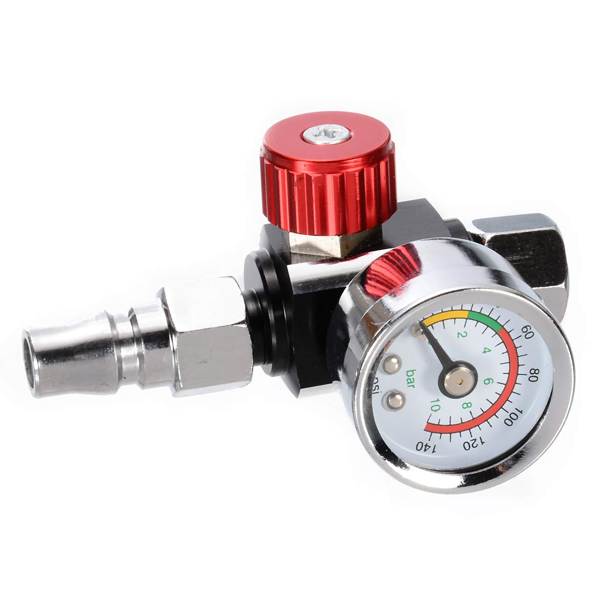 TOTMOX Druckluft Manometer, 1/4 "Bsp Mini Air Gun Druckluftwerkzeug Druckminderer Druckluft, Luftdruckregler Für Pistolen Mit Manometer, Pneumatischer Luftdruckfilterregler Schmierstoffgeber von TOTMOX