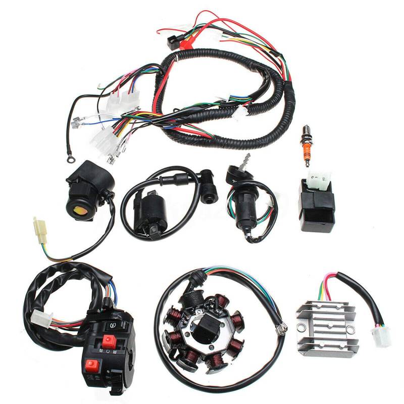 TOTMOX Elektrischer Kabelbaum CDI Stator Komplettsatz für ATV QUAD 150/200/250CC von TOTMOX