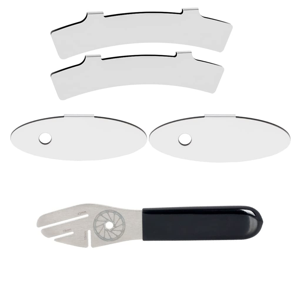 TOTMOX Silver Edelstahl Scheibenbremsen-Korrekturschlüssel, Bremsscheiben-Ausrichtungswerkzeug mit Scheibenbremsbelag-Werkzeug für M-T-B-Rennrad von TOTMOX