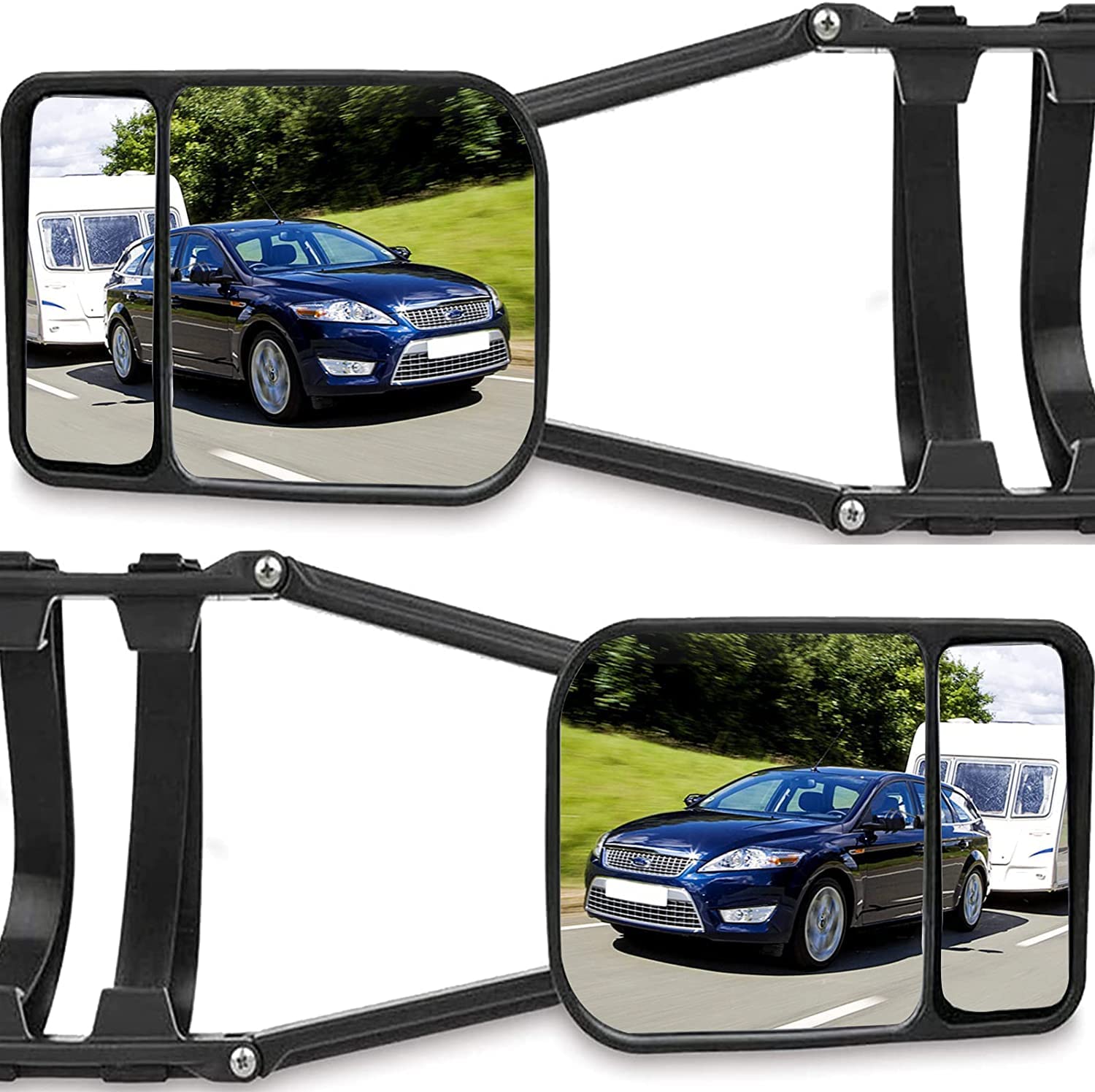 Abschleppspiegel, TOTMOX 2 Stück Auto Außen Zusatzspiegel Anhängerspiegel, Universal Wohnwagenspiegel Caravanspiegel Außenspiegel Rückspiegel, Wohnwagen Zubehör Stützlastwaage Spiegel, Verstellbare von TOTMOX