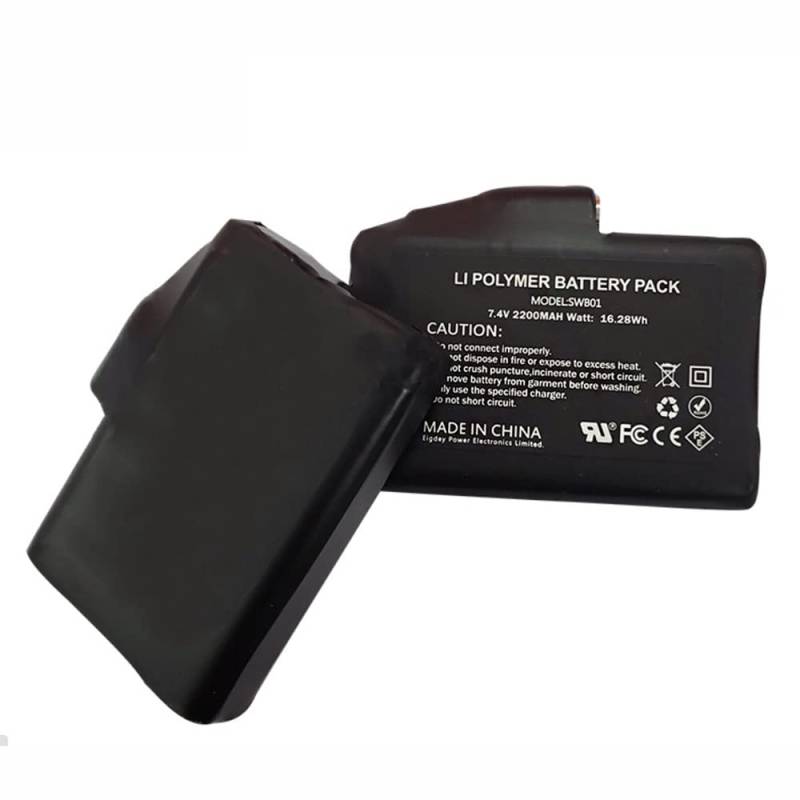 TOTMOX wiederaufladbare Polymer Lithium Batterie Heizhandschuhe, 7.4V 2200mAh wiederaufladbare Batterie, geeignet zum Heizen von Handschuhen, Socken, Universalhüten von TOTMOX