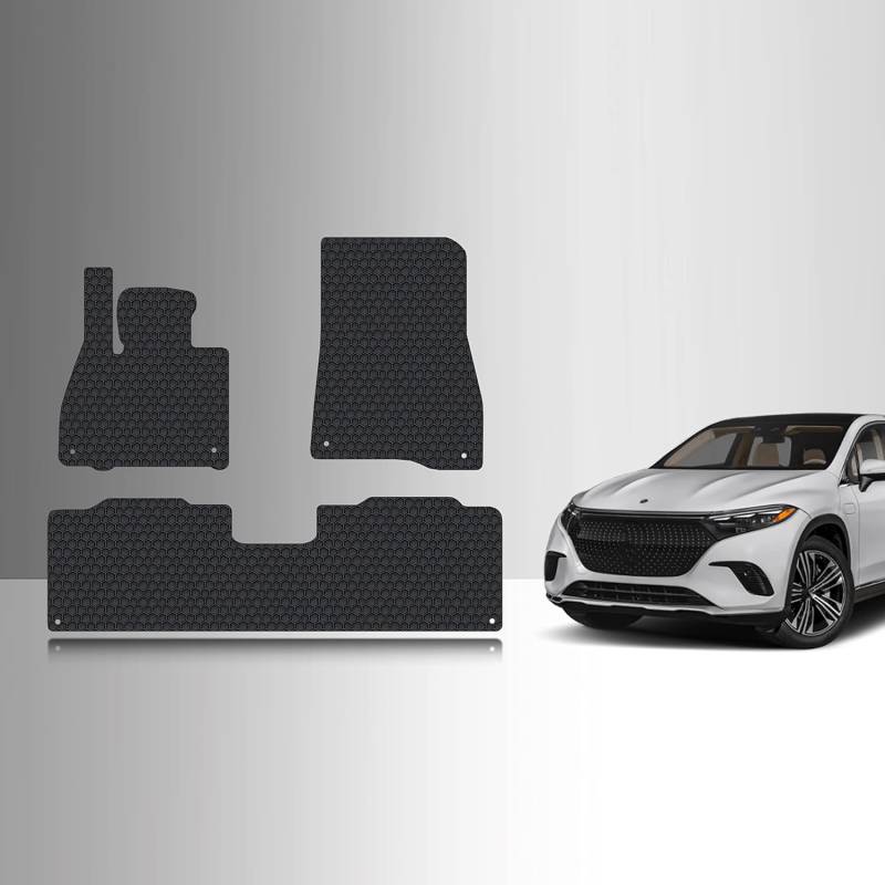 TOUGHPRO Fußmatten Zubehör Set (Vordere Reihe + 2. Reihe) Kompatibel mit Mercedes Benz EQS 450+ EQS580 SUV Allwetter Heavy Duty Schwarz Gummi 2022 2023 (Made in USA) von TOUGHPRO