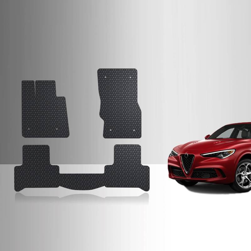 ToughPRO Fußmatten - Allwetter- Heavy Duty - Gummi - für Alfa Romeo Stelvio 2018-2019 von TOUGHPRO