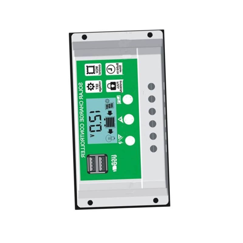 TOYANDONA 12V Solarregler mit LCD Anzeige und Dual USB Anschlüssen für Säure und Lithium Batterien für Solaranlagen zur Effizienten Energieverwaltung von TOYANDONA
