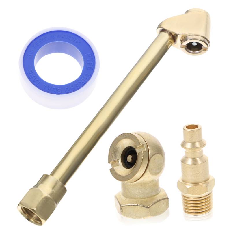 TOYANDONA 1Satz Messing Luft Chuck Set mit Adapter und Klebeband für Reifenfüller Geschlossener Ball Luft Chuck für Luftkompressoren und Luftpumpen für Autos Fahrräder LKW von TOYANDONA