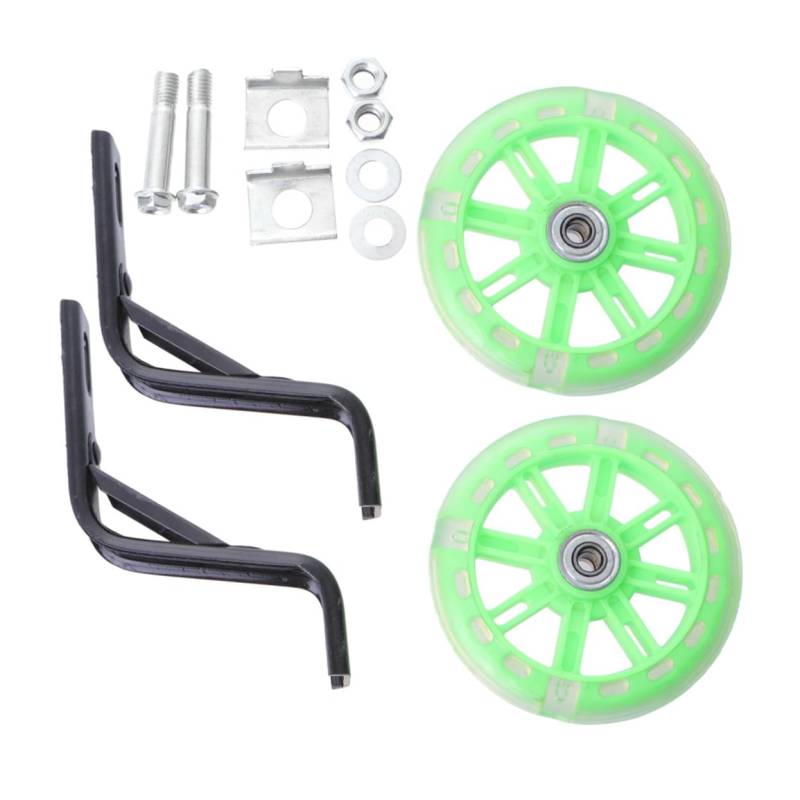 TOYANDONA 2Stücke Light Blinking Silent Bicycle Training Wheels With Mount Durable Support For Child Bikes Enhancing Balance And Confidence von TOYANDONA