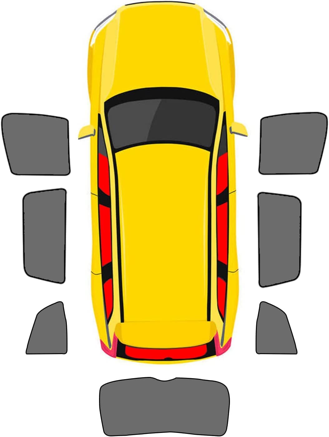 Auto Seitenfenster Sonnenblenden für Ford Kuga 2013-2023, Magnetisch Verdunklung Privatsphäre Schutz Sonnenschutz, AutoZubehör,7pcs-wholecar von TOYOCC