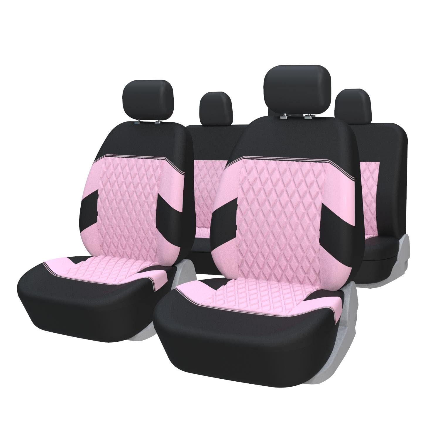 TOYOUN Autositzbezüge Universal Set Rosa - Auto-Sitzbezüge Komplettset - Auto-Sitzschoner/Schonbezüge Universell passende Auto, 2 Vordersitzbezüge, 1 Rücksitzbezug TOYOUN Autositzbezüge Universal Set Rosa - Auto-Sitzbezüge Komplettset - Auto-Sitzschoner/Schonbezüge Universell passende Auto, 2 Vordersitzbezüge, 1 Rücksitzbezug von TOYOUN