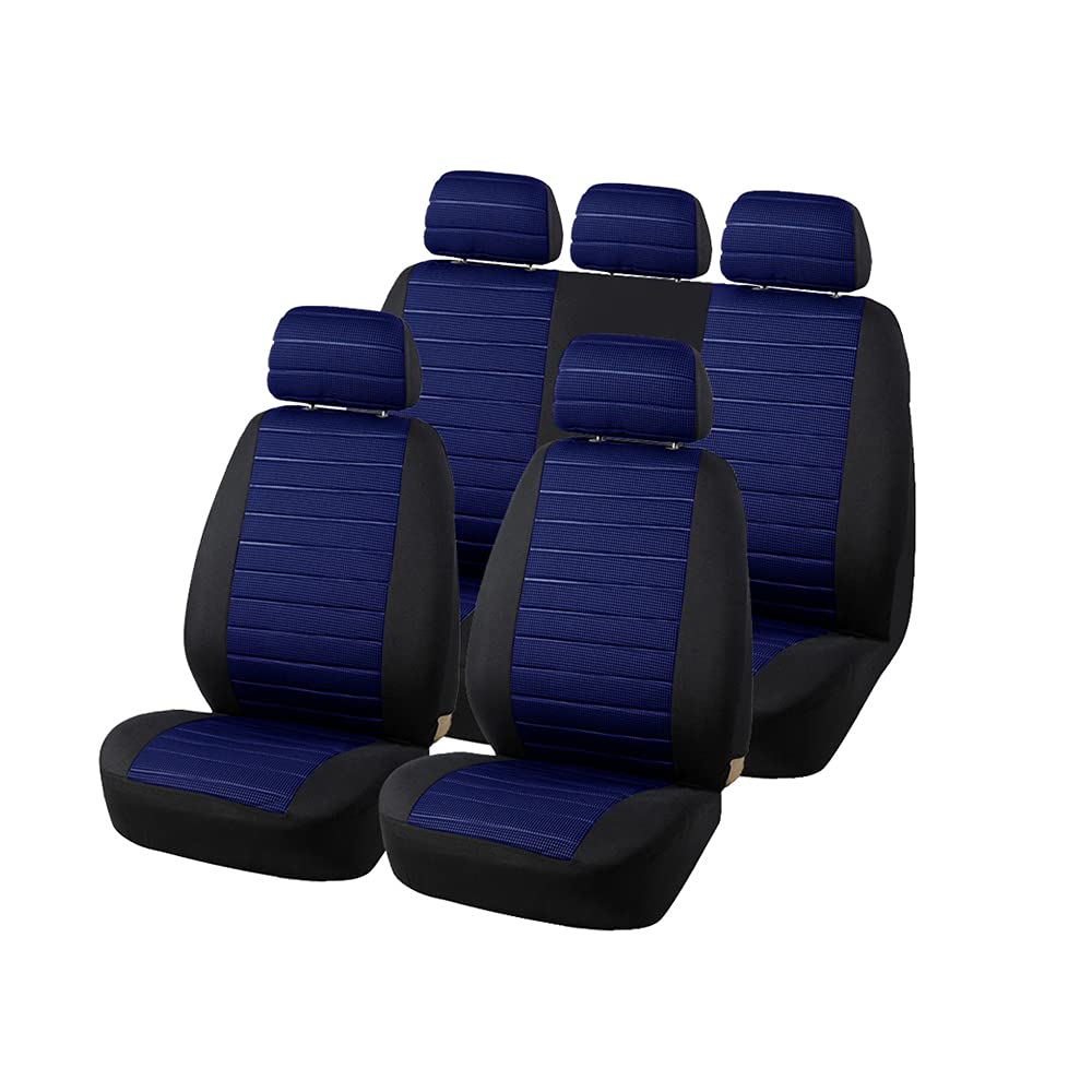 TOYOUN Autositzbezüge Full Set Universal Fit Jacquard Tuch Auto Sitzbezüge Set Blau Sitzbezüge Auto Set Stoff Universal Autositzbezüge Sitzschoner Auto Schonbezug Autositz TOYOUN Autositzbezüge Full Set Universal Fit Jacquard Tuch Auto Sitzbezüge Set Blau Sitzbezüge Auto Set Stoff Universal Autositzbezüge Sitzschoner Auto Schonbezug Autositz von TOYOUN