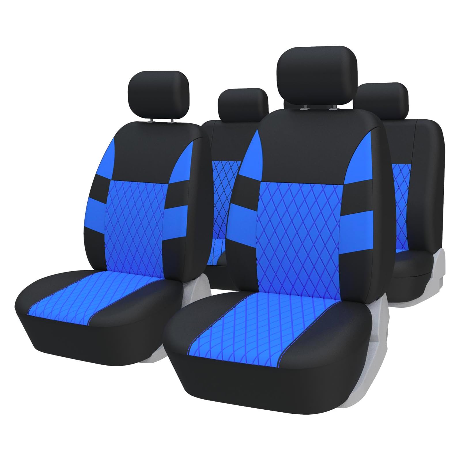 TOYOUN Sitzbezüge Auto Set Universal Autositzbezüge Sitzschoner Auto Schonbezug Autositz Blau für Vordersitze und Rücksitze von TOYOUN