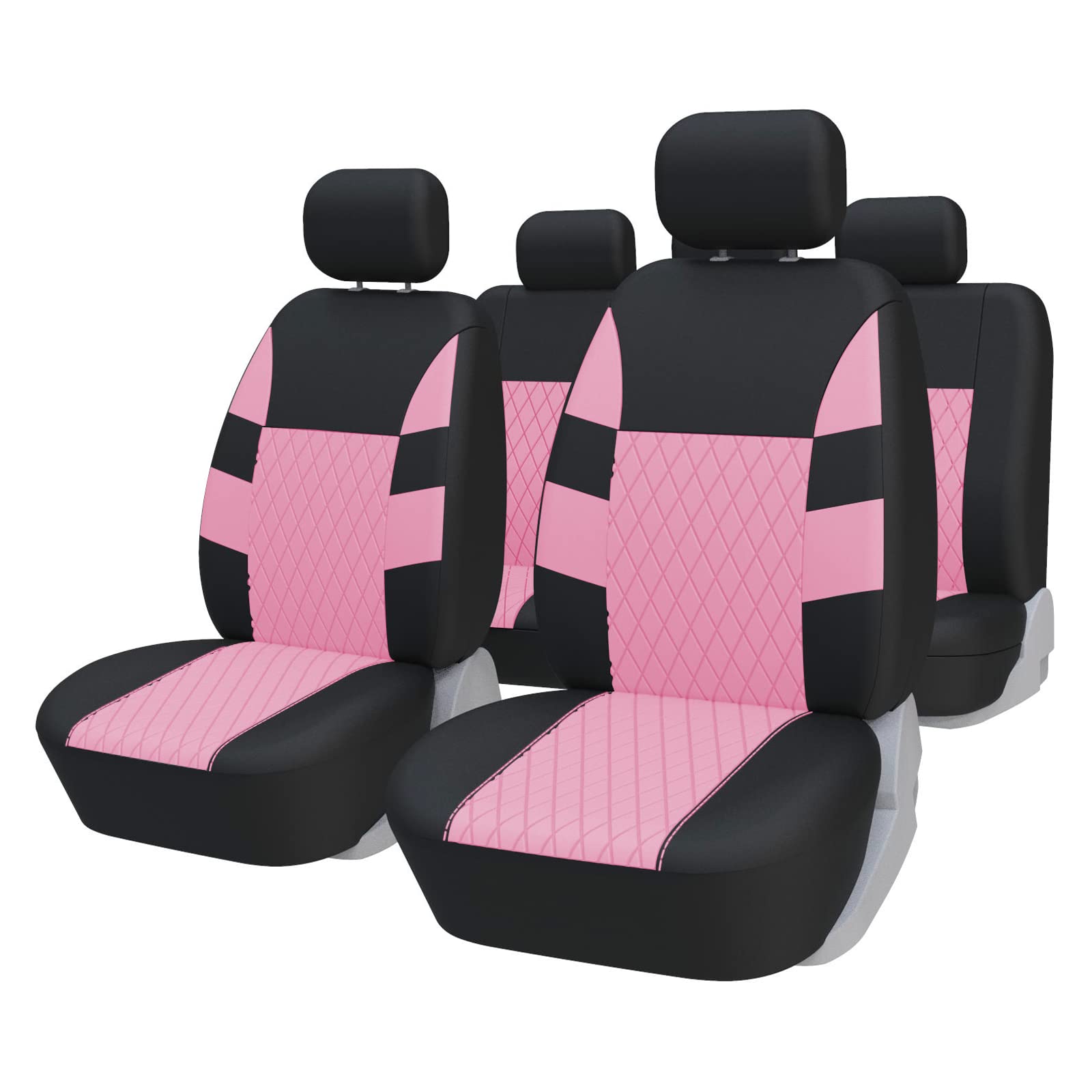 TOYOUN Sitzbezüge Auto Set Universal Autositzbezüge Sitzschoner Auto Schonbezug Autositz Rosa für Vordersitze und Rücksitze von TOYOUN