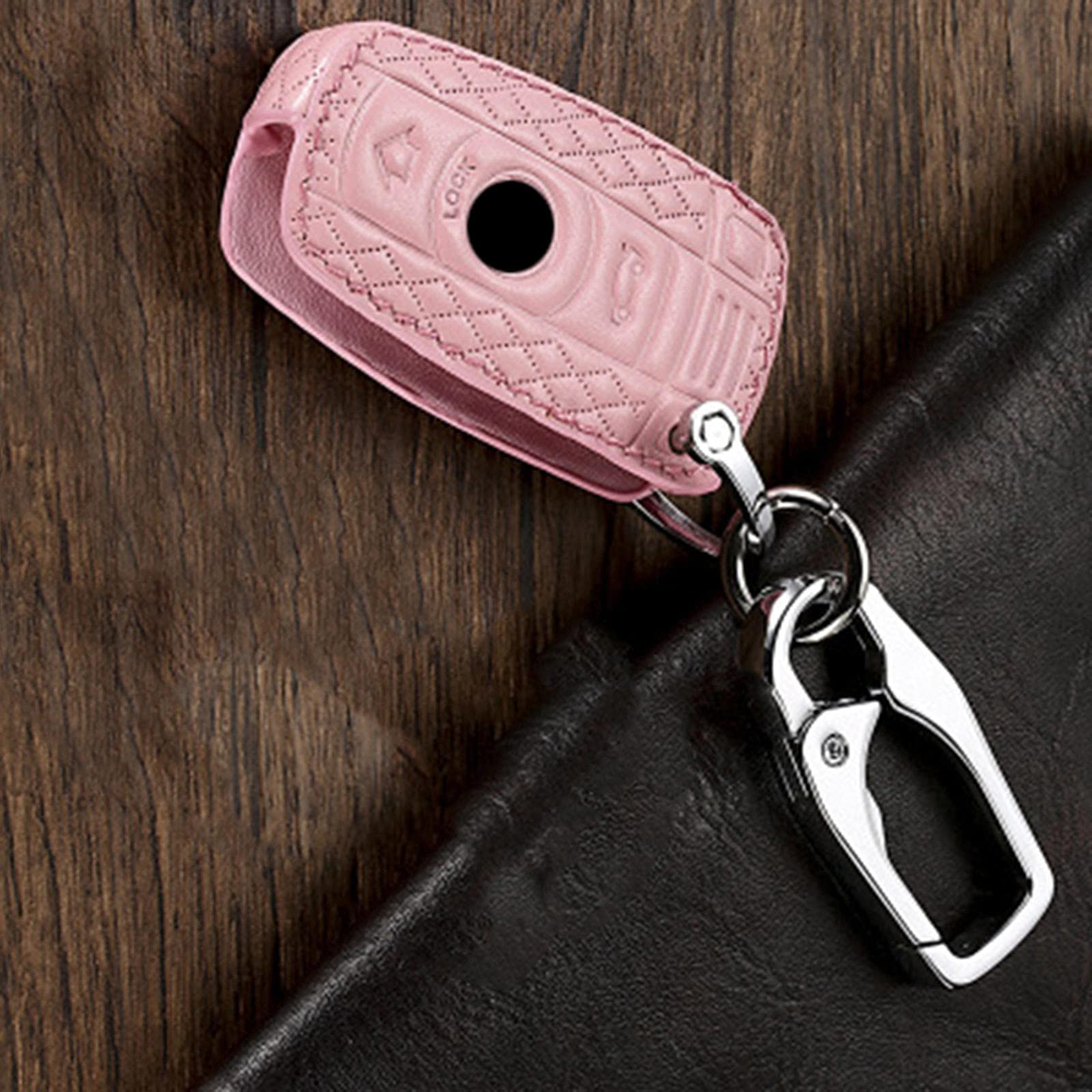 Auto-Schlüsselanhänger-Abdeckung Smart-Leder-Schlüsseletui, passend für BMW E90 E60 E70 E87 3 5 6 Serie M3 M5 X1 X5 X6 Z4, Autoschlüssel Shell ABS Smart Auto-Schlüsselanhänger von TPHJRM