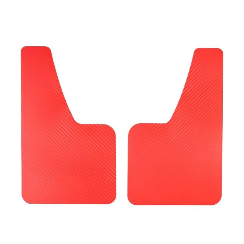 Auto Schmutzfänger 2/4 Stück Universal RED Carbon Fiber Front Rear Effect Splash Guards Mud Flaps Molded Mudguards Cover Spritzklappen(2pieces) von TPSOBRU