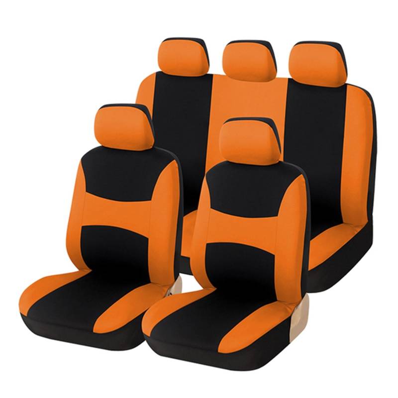 Auto-Schonbezug Autositzbezüge Vollständiger Autositzbezug Universelle Passform Innenzubehör Schutz Auto-Styling Autositzbezug(Orange) von TPSOBRU