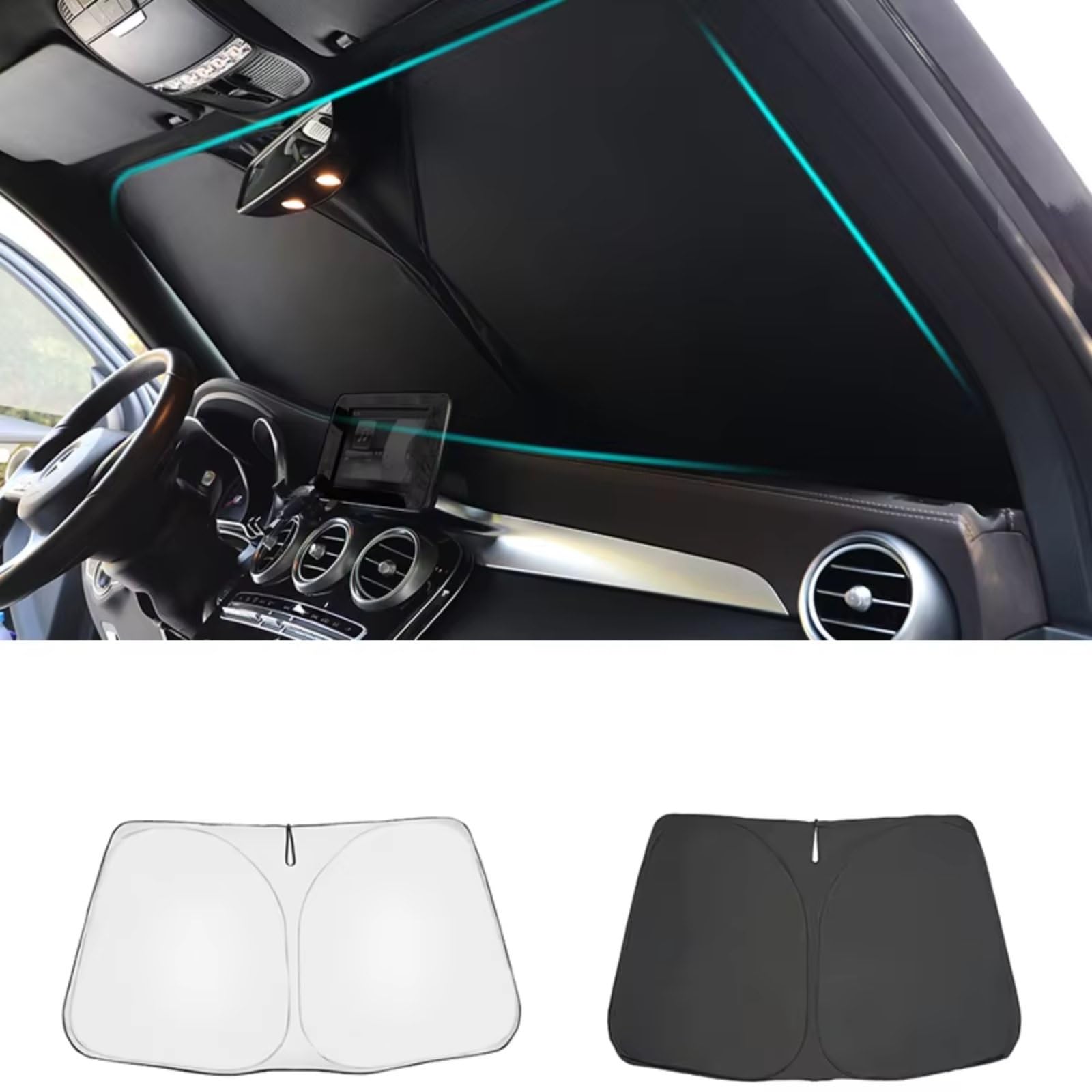 Auto Sonnenschutz Für 2 Series Gran Tourer F46 2014-2022 Magnetischer Auto-Sonnenschutz Frontscheibenvorhang Rückseite Babyfenster Sonnenschutzvisier(H- Front Windshield) von TPSOBRU