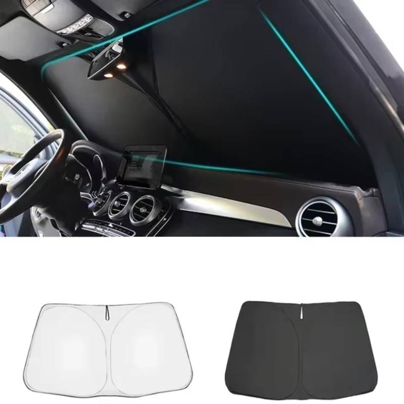 Auto Sonnenschutz Für Benz Für GLE W166 2015-2018 Blind Vorhang Frontscheibe 2016 2017 Volle Abdeckung Auto Fenster Sonnenschutz(Front Windshield S) von TPSOBRU