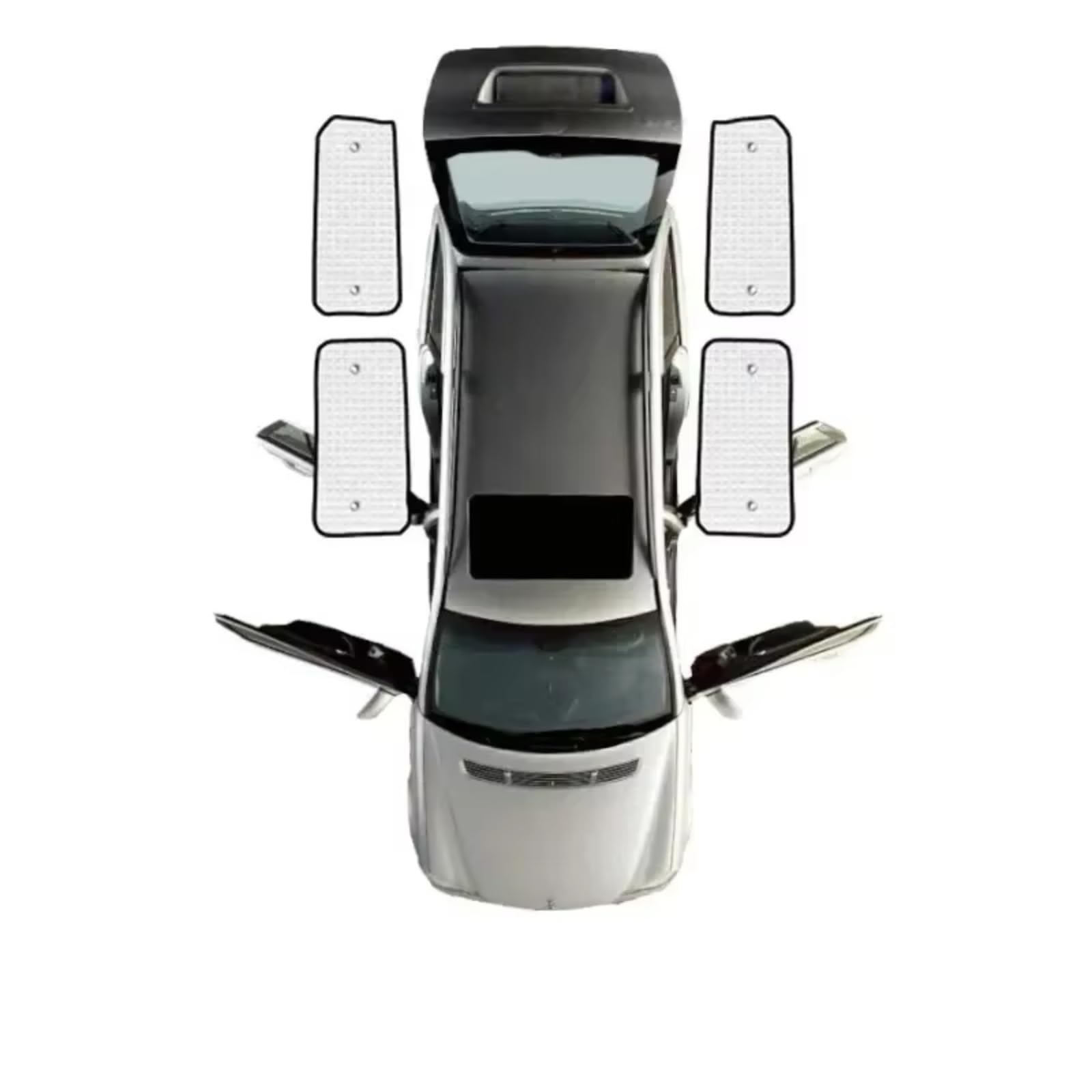 Auto Sonnenschutz Für Ford Für Transit 2012-2021 Zubehör Sonnenschirme Windschutzscheibe Sonnenschutz Blind Abdeckung Auto Anti-UV Visier(Rear Windows) von TPSOBRU