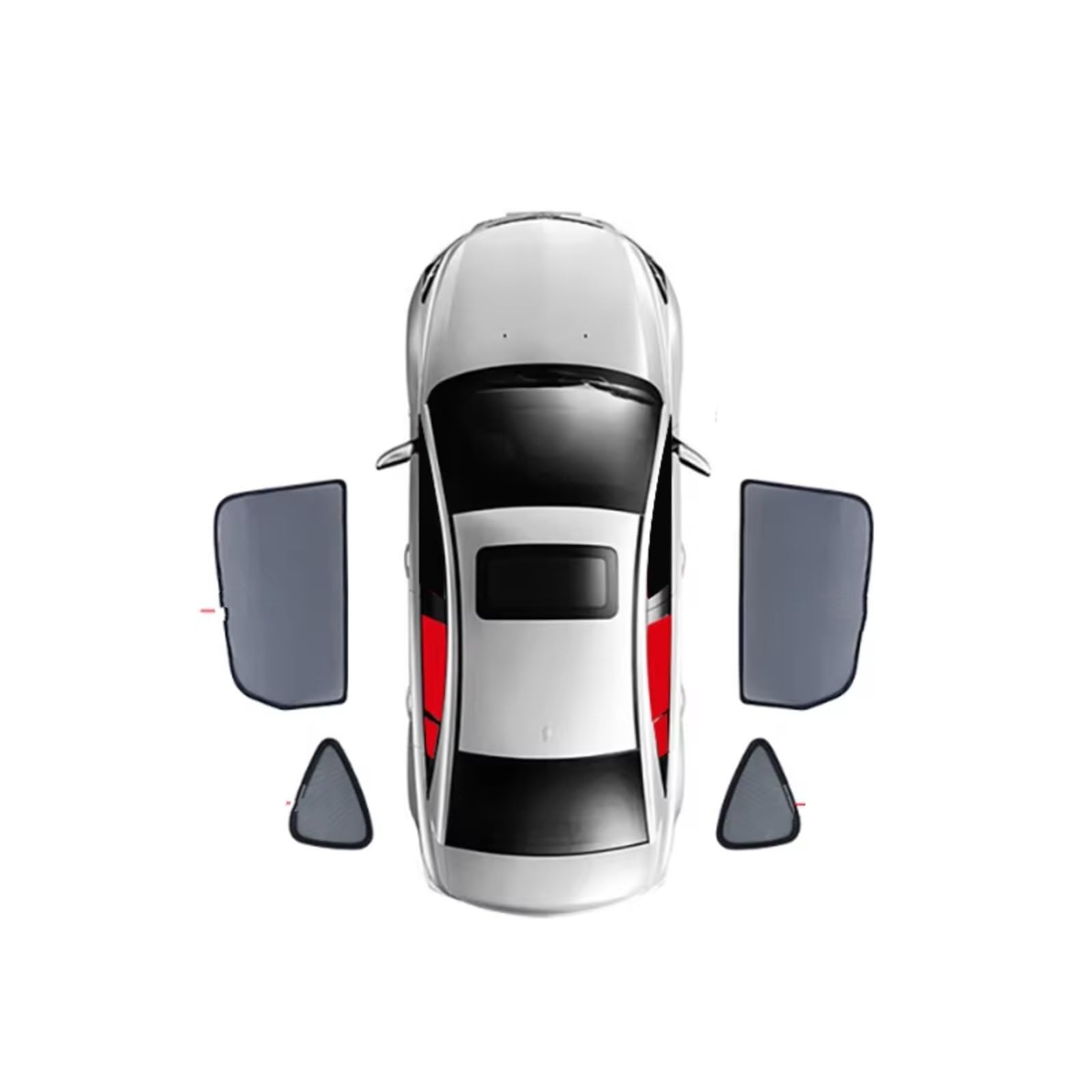 Auto Sonnenschutz Für Geely Für Monjaro 2021-2024 Magnetischer Auto-Sonnenschutz Frontscheibenvorhang Hinteres Seitenfenster Sonnenschutzvisier(M- 4PCS Rear Trian) von TPSOBRU