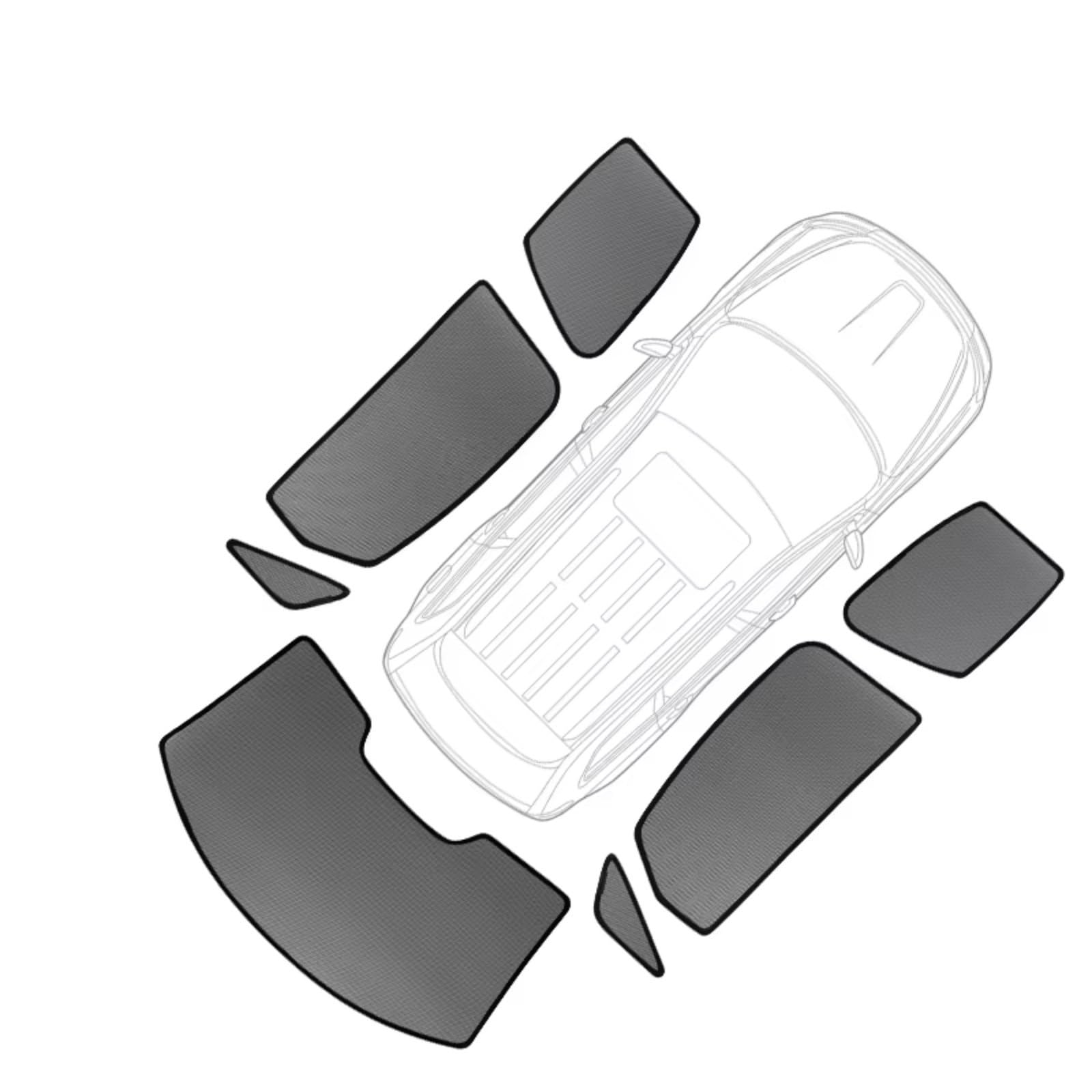 Auto Sonnenschutz Für Hyundai I30 PD Fließheck 2017-2024 Auto Sonnenschutz Frontscheibe Magnetische Mesh Vorhang(G 7pcs) von TPSOBRU