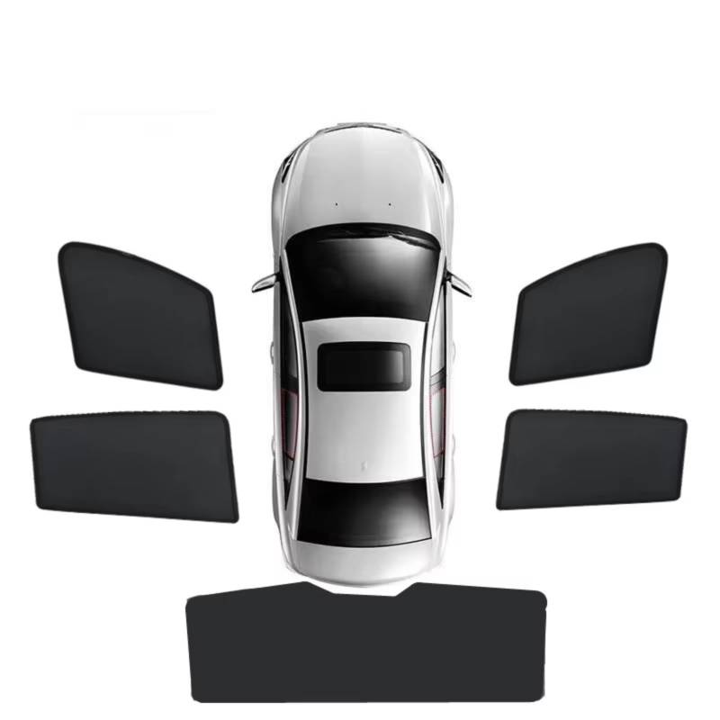 Auto Sonnenschutz Für Macan MK1 2015~2024 2016 2017 2018 2019 2020 2021 2022 2023 Magnetischer Vorhang Sichtschutz Mesh Sonnenschutz(5PCS Set) von TPSOBRU