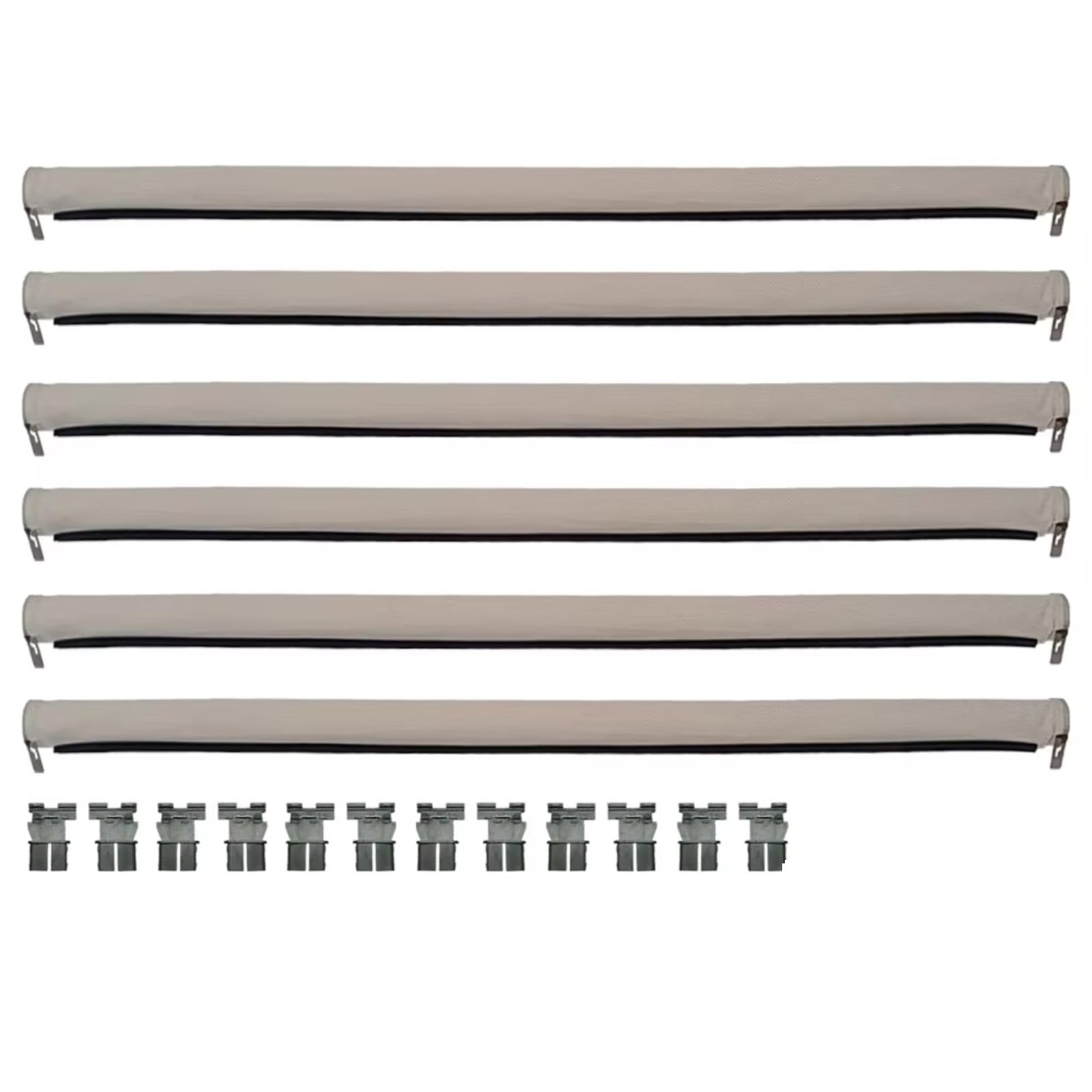 Auto Sonnenschutz Für Q5 2009-2015 2016 2017 2018 Mit Kunststoff Rohr 6 Stücke Auto Panorama Schiebedach Sonnenschutz Vorhang(6pcs Beige) von TPSOBRU