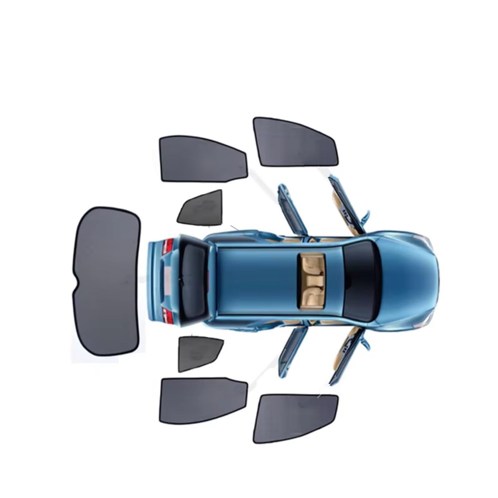 Auto Sonnenschutz Für Skoda Für Kamiq NW4 2020 2021 2022 2023 2024 Sonnenschutzfensterblenden Sonnenschutzabdeckungen Auto-Sonnenschirme(7PCS) von TPSOBRU