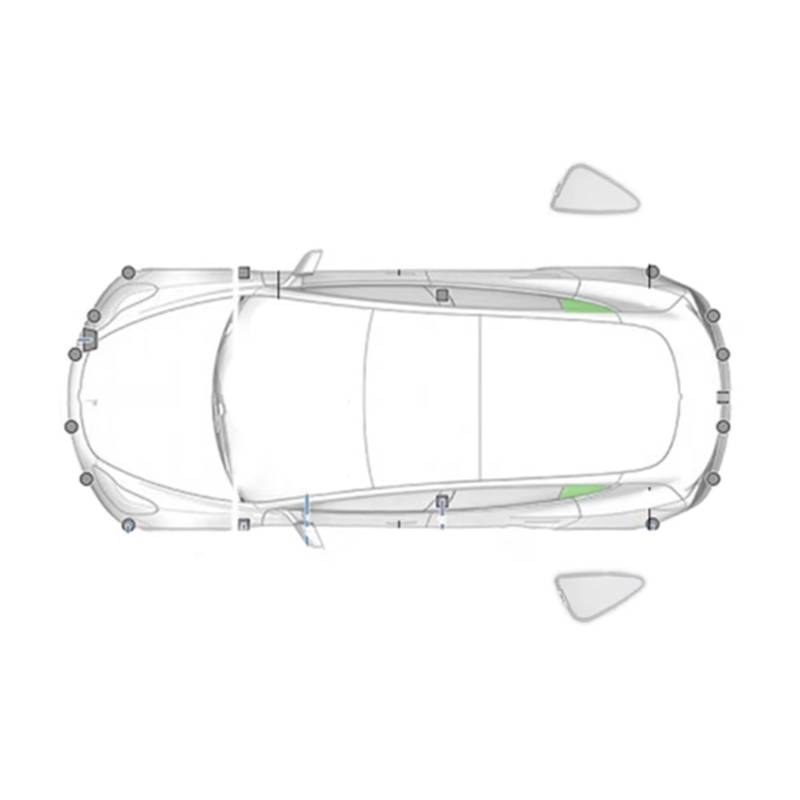 Auto Sonnenschutz Für Tesla Für Modell 3 Y 2020-2025 Seitenfenster-Sonnenschutzrollo, Sonnenschutz Aus Silberbeschichtetem Stoff(A 2PCS Triangular) von TPSOBRU