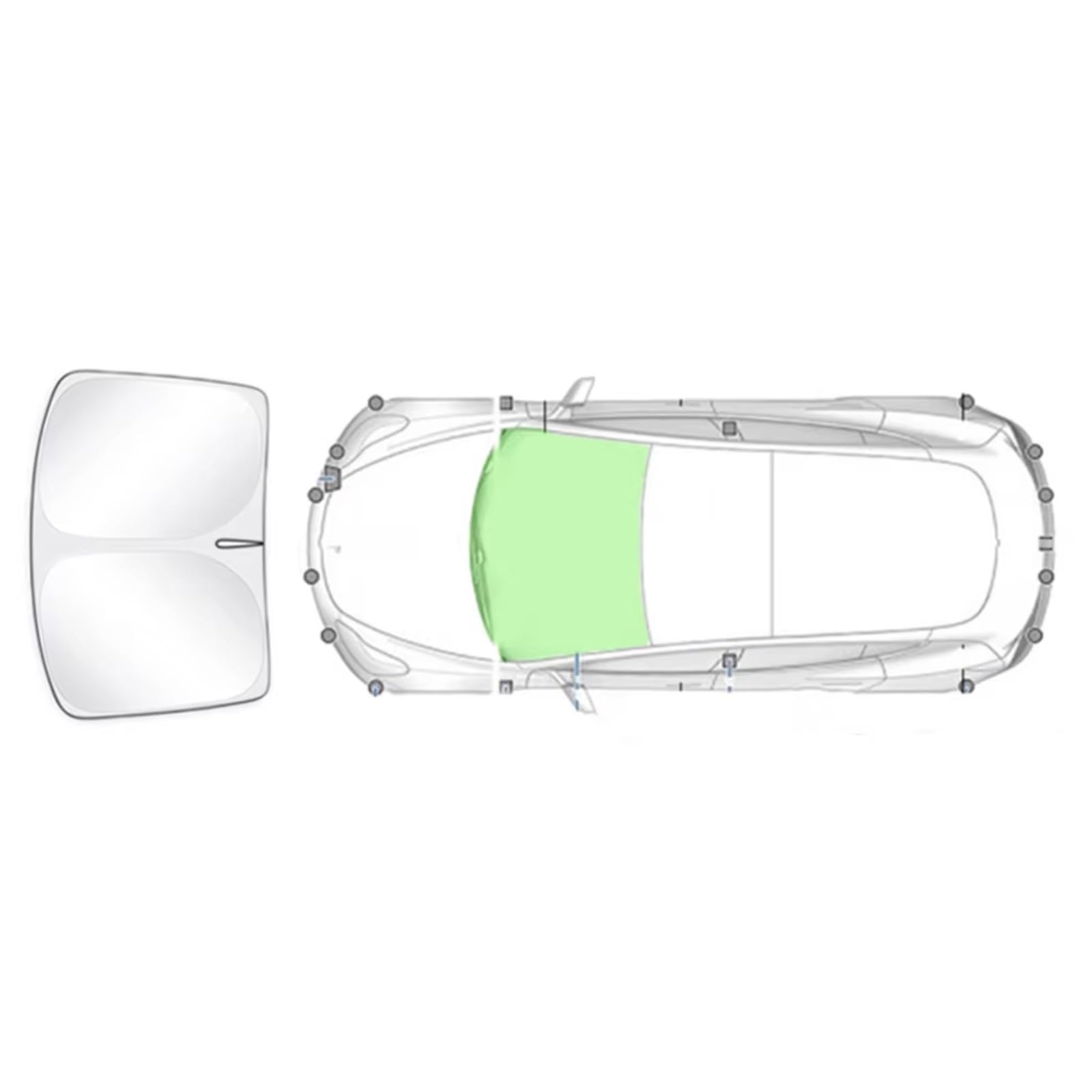 Auto Sonnenschutz Für Tesla Für Modell 3 Y 2020-2025 Seitenfenster-Sonnenschutzrollo, Sonnenschutz Aus Silberbeschichtetem Stoff(N Front Windshield) von TPSOBRU