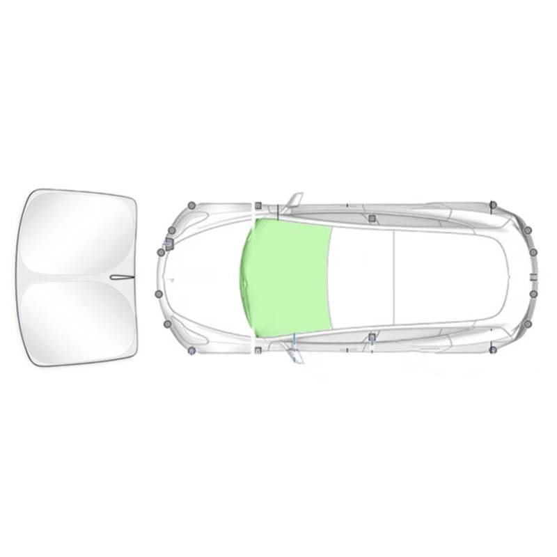 Auto Sonnenschutz Für Tesla Für Modell 3 Y 2020-2025 Seitenfenster-Sonnenschutzrollo, Sonnenschutz Aus Silberbeschichtetem Stoff(N Front Windshield) von TPSOBRU