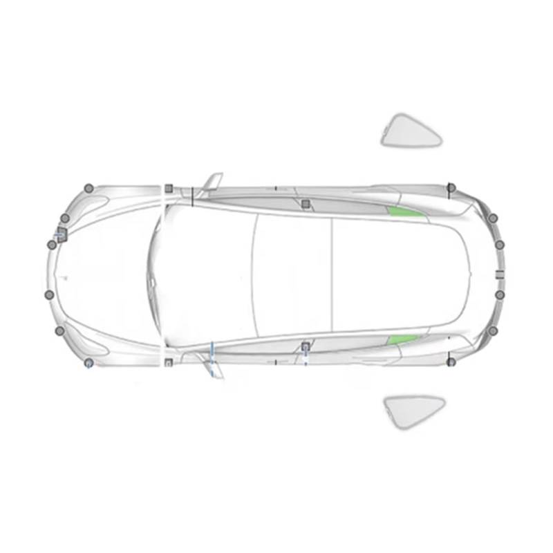 Auto Sonnenschutz Für Tesla Für Modell 3 Y 2020-2025 Seitenfenster-Sonnenschutzrollo, Sonnenschutz Aus Silberbeschichtetem Stoff(Q 2PCS Triangular) von TPSOBRU