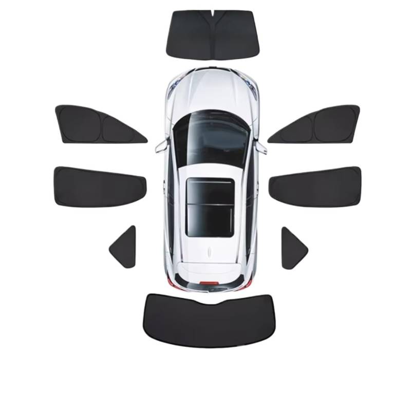 Auto Sonnenschutz Für Tesla Für Modell S 2024 Auto Sonnenschutz Dachfenster Windschutzscheibe Sonnenschutz Abdeckung Schutz Seite Fenster Blind Schiebedach(H- Full Set) von TPSOBRU