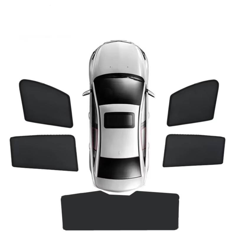 Auto Sonnenschutz Für Tesla Für Modell Y 2020 2021 2022 2023 2024 2025 Magnetische Blockiervorhänge Privatsphäre Schattierung Sonnenschutz Visier(5PCS Set) von TPSOBRU