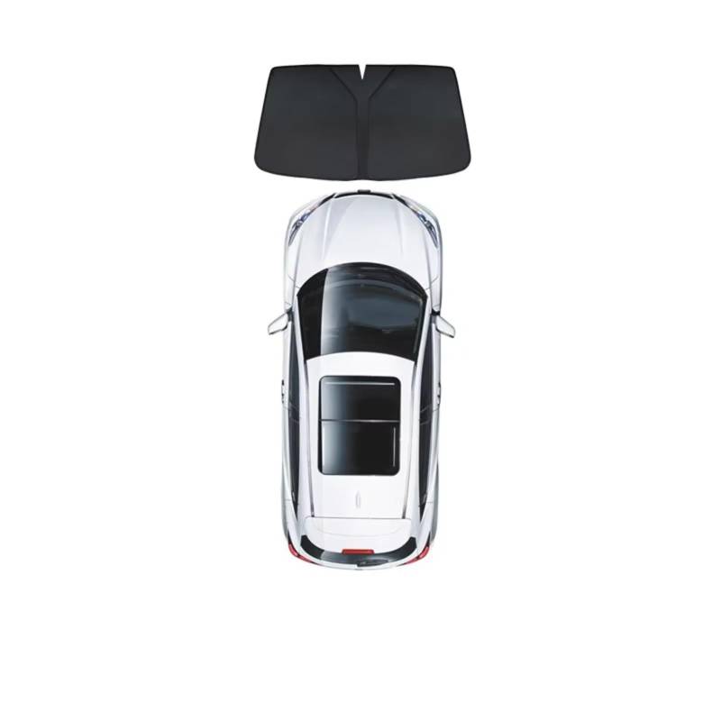 Auto Sonnenschutz Für Tesla Für Modell Y 2024 Windschutzscheibe Fenster Schild Sonnenblende Sonnenschutz Abdeckung Seite Fenster Sonnenschirm(Front Shield Black) von TPSOBRU