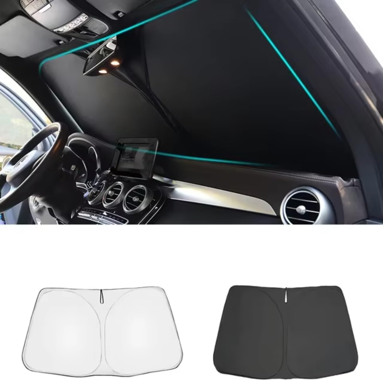 Auto Sonnenschutz Für Toyota Für RAV4 Für XA50 2018-2023 5. Generation SUV Mesh Frontscheibenrahmen Vorhang Magnetischer Autofenster-Sonnenschutz(Front Windshield S) von TPSOBRU