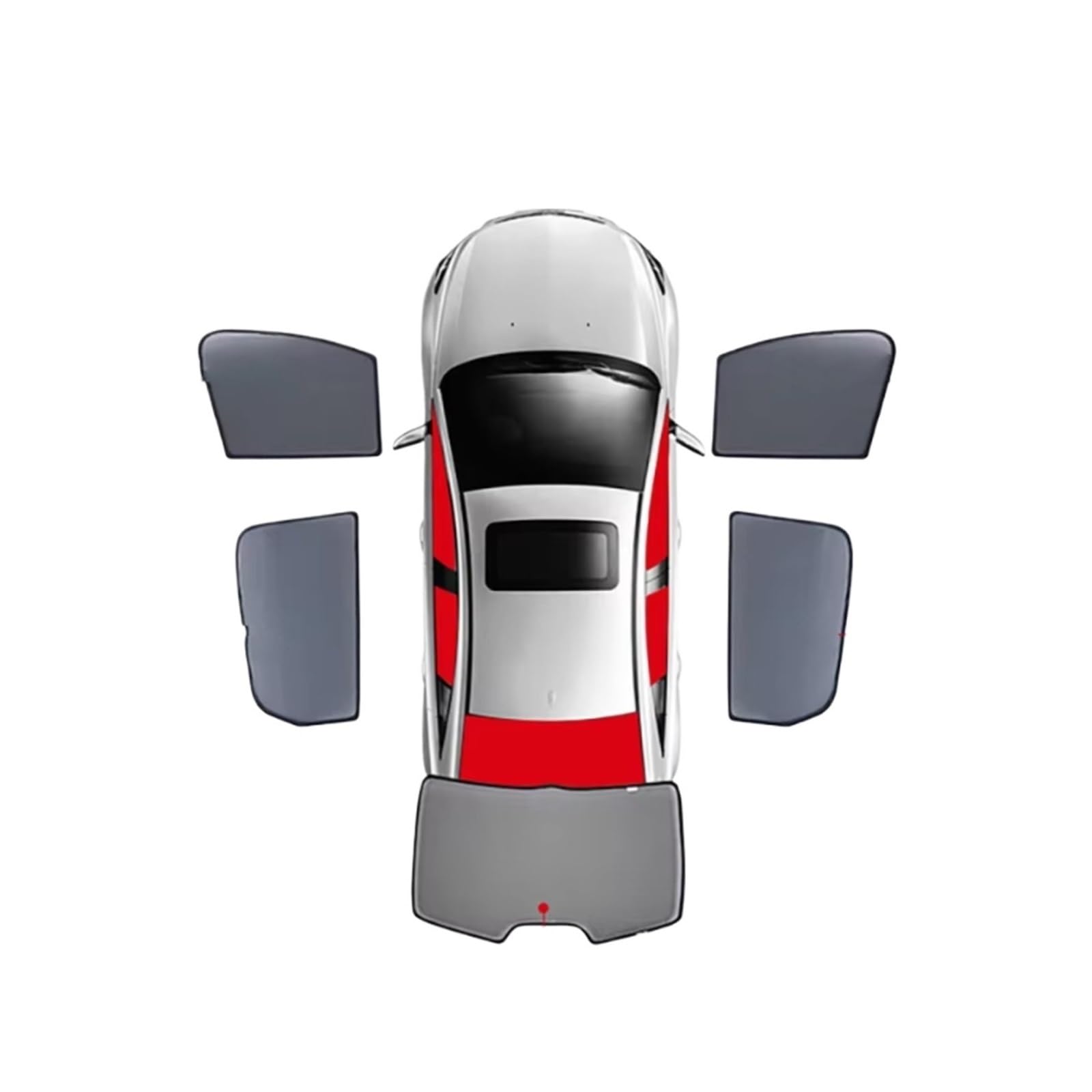 Auto Sonnenschutz Für VW Für ID4 Pro 2021-2024 Seiten-Babyfenster Sonnenschutz Auto-Sonnenschutz-Visier Vorne Hinten Windschutzscheibe Vorhang(E- 5PCS Front Rear Back) von TPSOBRU
