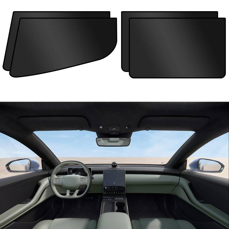 TPTGIAR 4 Stück Sonnenschutz Auto Vorhang, Magnetisch Sonnenschutz Auto Kinder Erwachsene mit UV Schutz für die Vordere und Hintere Seitenscheibe des Autos von TPTGIAR