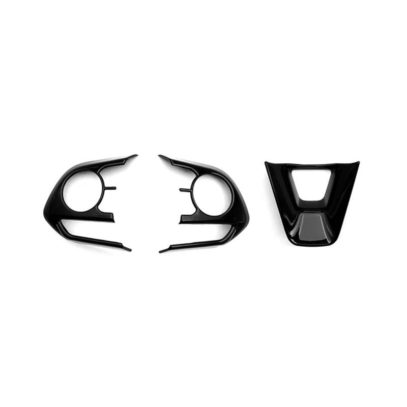 Dekorative Zubehör 3 Stücke Auto Lenkrad Rahmen Abdeckung Aufkleber Dekorative Trim Für Toyota Für Corolla 2020 ABS Kunststoff Auto Dekoration(Glänzend schwarz) von TQHSAG