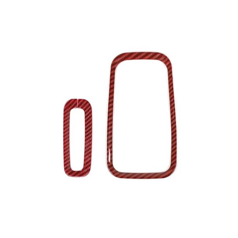 Dekorative Zubehör ABS-Auto-Schalthebel-Dekorationsringabdeckung Für Jeep Für Wrangler JK 2011-2017 Innenausstattung Auto Dekoration(Red red carbon fiber) von TQHSAG