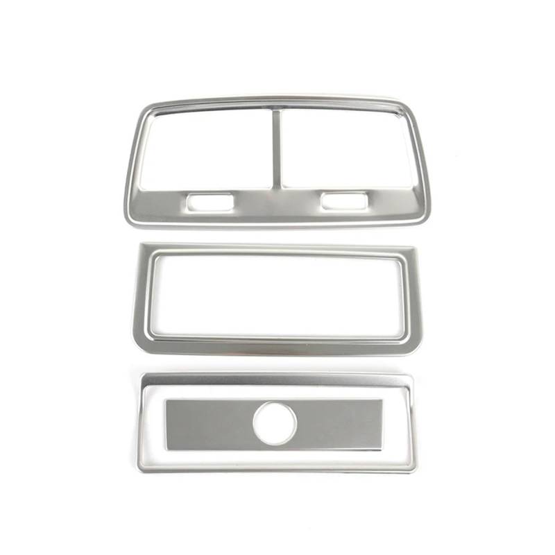 Dekorative Zubehör Edelstahl-Hinterklimaanlagen-Auslassrahmen Für A6 C8 2019-2022 Auto-Styling Zigarettenanzünder-Panel-Verkleidung Auto Dekoration(Silber) von TQHSAG