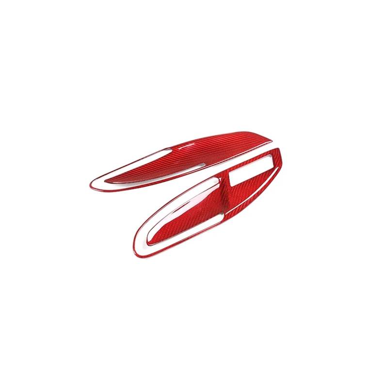 Dekorative Zubehör Für 718 911 2013-2021 Echtkarbonfaser Autoinnenausstattung Innengriff Türschale Dekorativer Schutzrahmen Rot Auto Dekoration(Carbon FiberRed) von TQHSAG