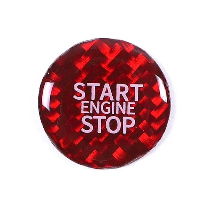 Dekorative Zubehör Für A8 D3 2004-2012, Weiche Kohlefaser, Auto, One-Touch-Startknopfschalter, Dekorativer Aufkleber, Innenform Auto Dekoration(Rot) von TQHSAG