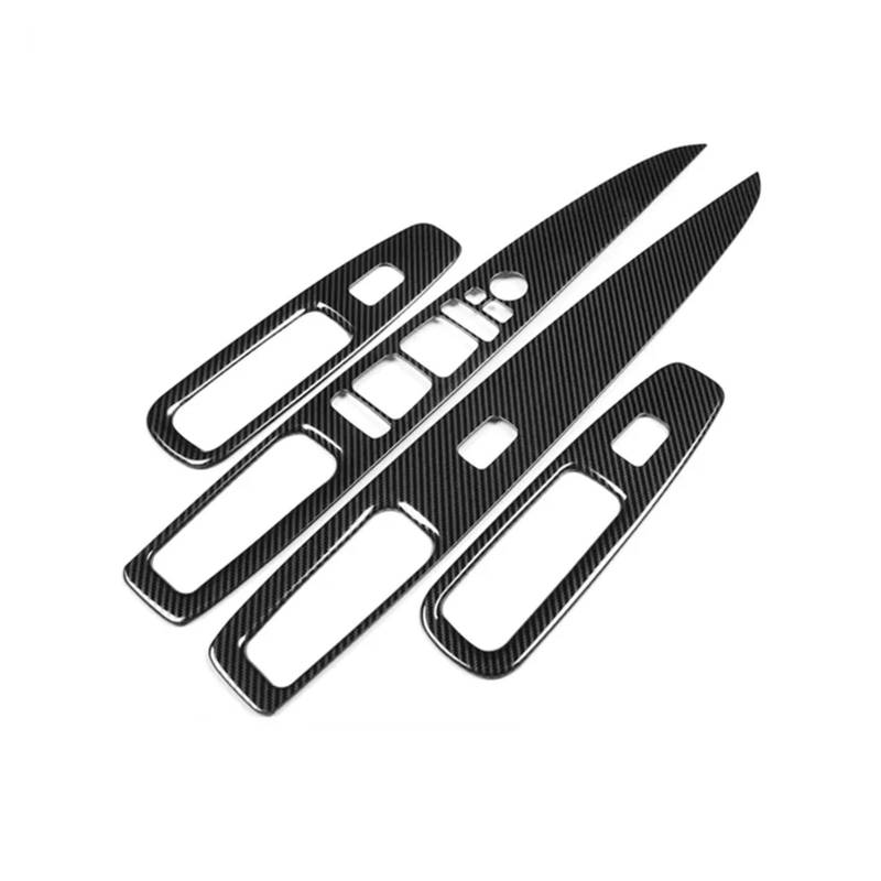 Dekorative Zubehör Für Hyundai Für Elantra CN7 2020 2021 Auto Fenster Armlehne Schalter Taste Knob Panel Aufkleber Dekoration Auto Dekoration(Kohlefaser) von TQHSAG