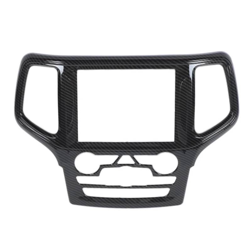 Dekorative Zubehör Für Jeep Für Grand Für Cherokee 2019 2020 Auto Center Console Navigation GPS Panel Dekoration Abdeckung Innenzubehör Auto Dekoration(Black CarbonFiber) von TQHSAG
