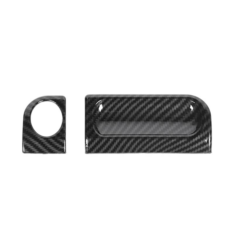 Dekorative Zubehör Für Jeep Für Wrangler JK 2007 2008 2009 2010 Auto Armlehne Box Schalter Dekoration Trim Abdeckung Innen Zubehör Auto Dekoration(Black carbonfiber) von TQHSAG