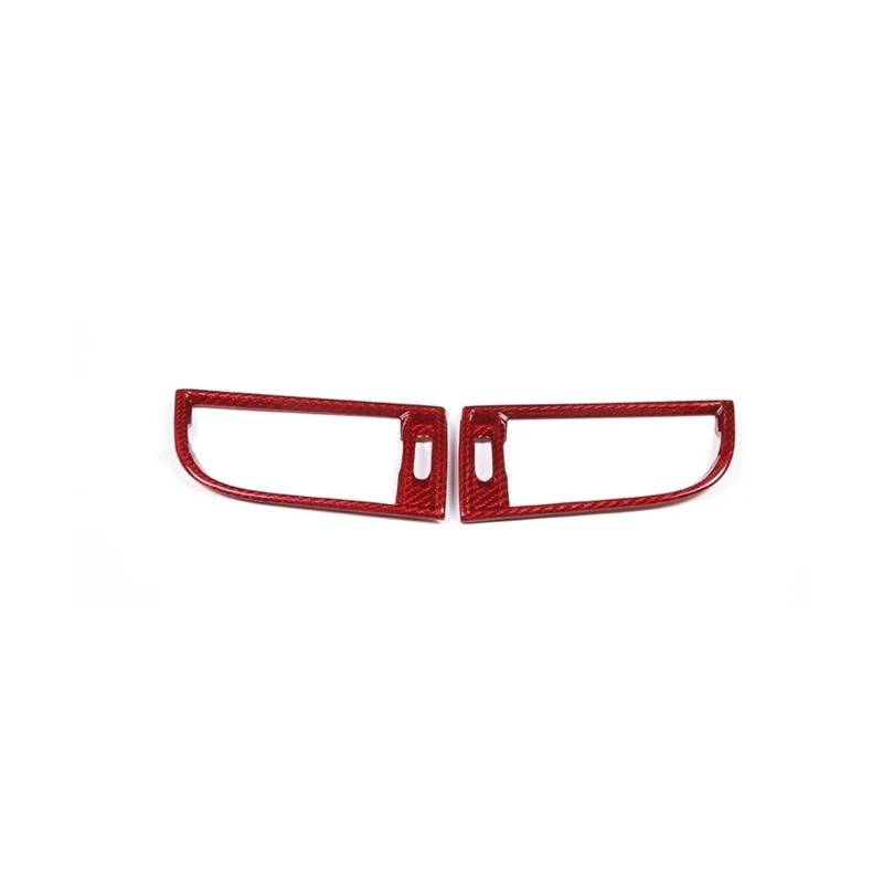 Dekorative Zubehör Für Macan 2014-2022 Real Carbon Fiber Car Center Konsole Klimaanlage Seite Air Outlet Dekorative Auto Dekoration(Carbon FiberRed) von TQHSAG