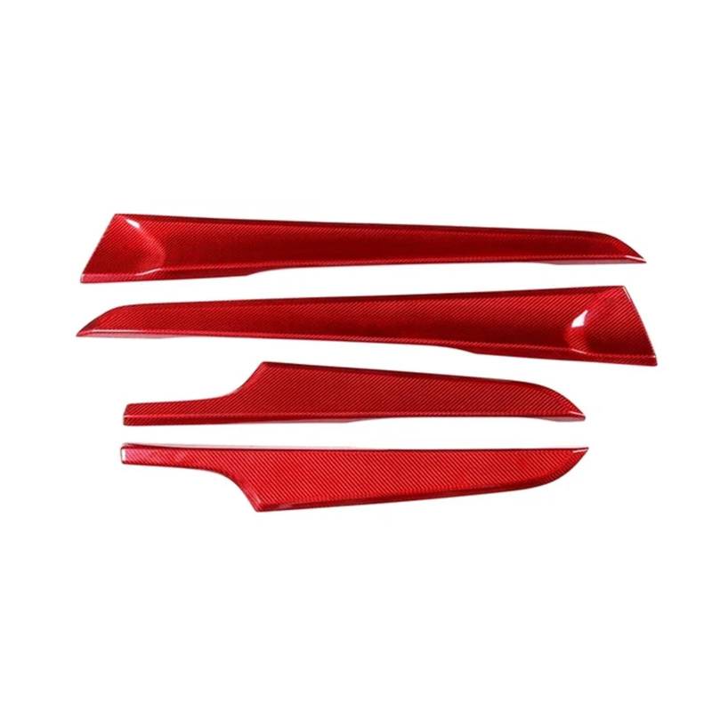 Dekorative Zubehör Für Maserati Grecale 2022-2023 Real Carbon Fiber Auto Innentür Panel Dekorative Streifen Trim Abdeckung Aufkleber Auto Dekoration(Red CarbonFiber) von TQHSAG