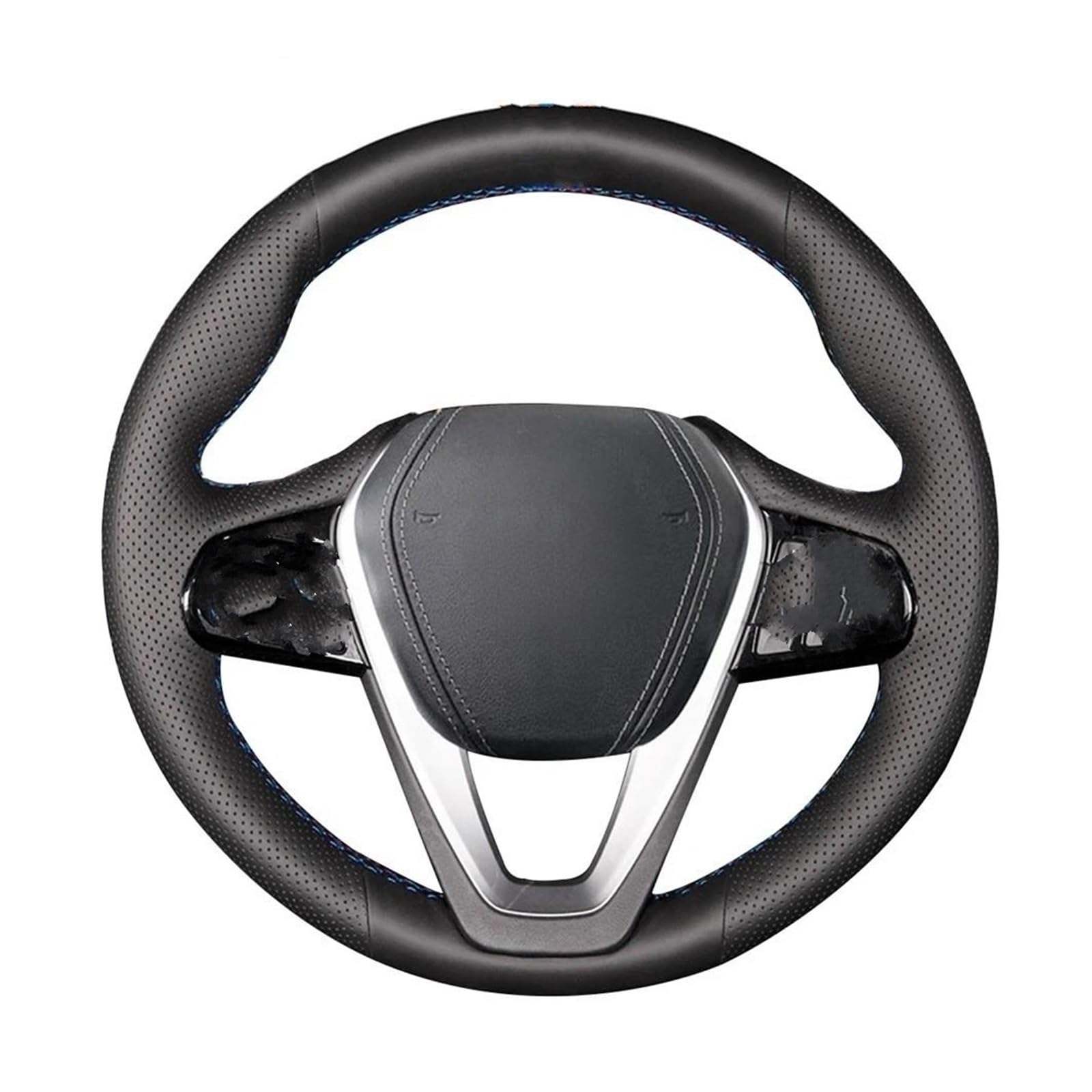 Lenkradbezug Handgenähte Schwarze Kunstleder-Lenkradabdeckung Für G30 530i 540i 520d 530e 2016-2018 G32 GT 630i 630d G01 X3 Lenkradschutz(Grey) von TQHSAG
